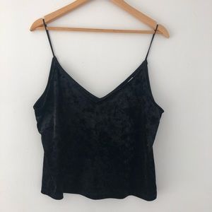 DIVIDED By H+M Black Crushed Velvet Cami - Large